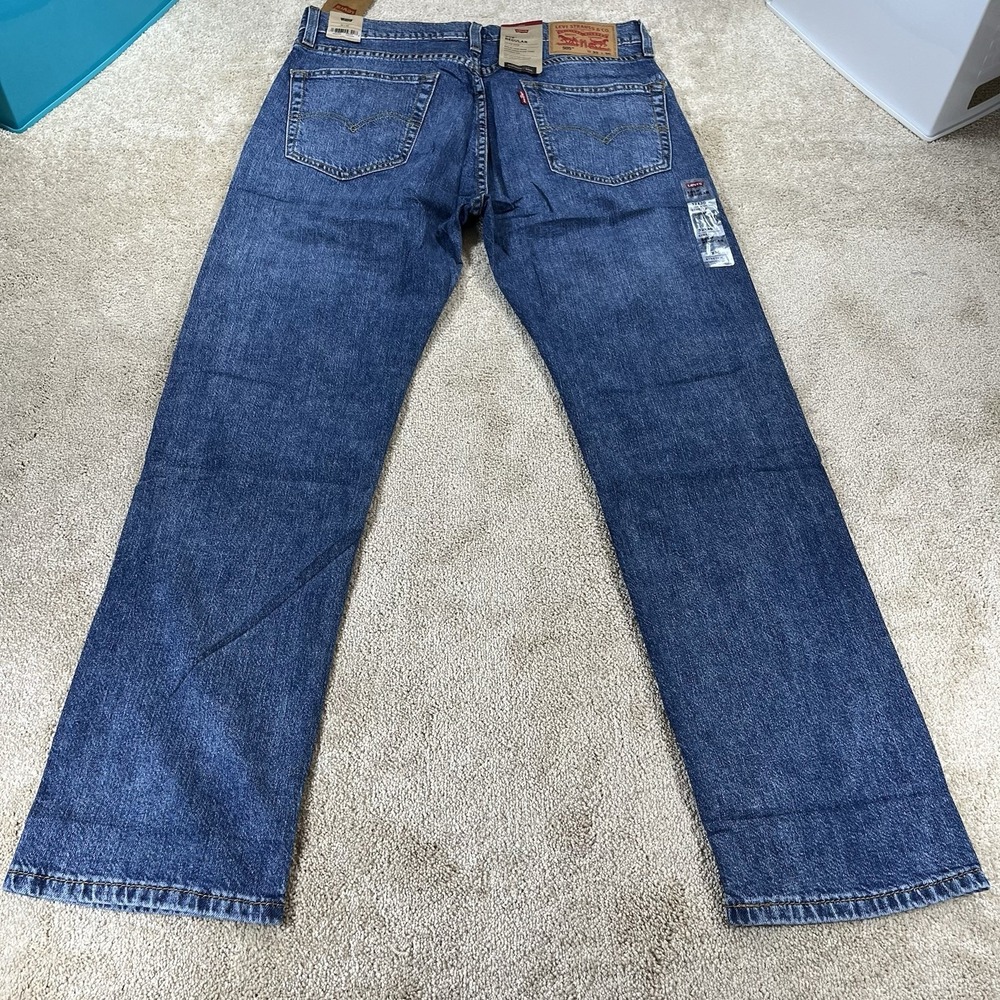 Levi's Men's 505 Jeans Regular Fit Stretch Denim Size 32x30 Medium Wash NWT - Picture 7 of 14